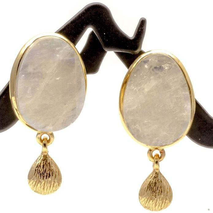 Sterling Silver And Moonstone Earrings, 925 Gemstone Jewelry - PCH Rings