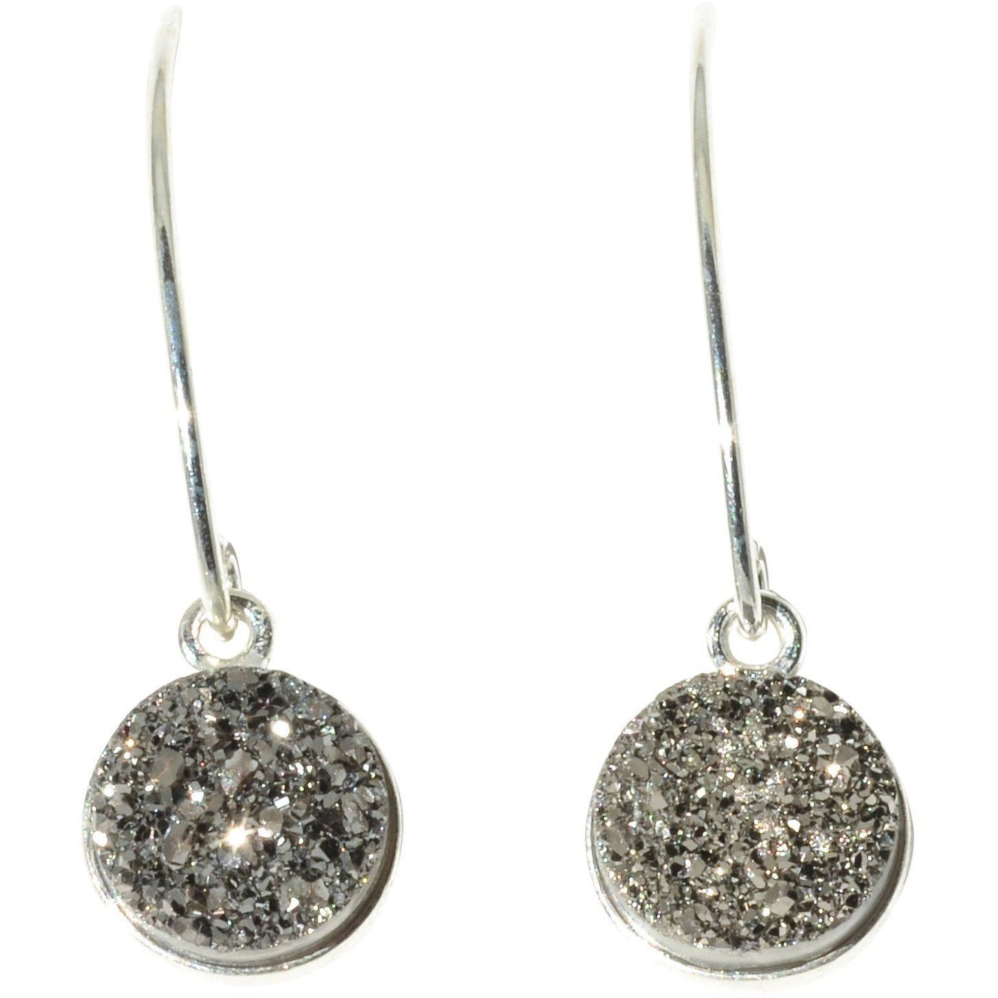Sterling Silver Earrings With Druzy Quartz, 925 Bezel Set Jewelry - PCH Rings