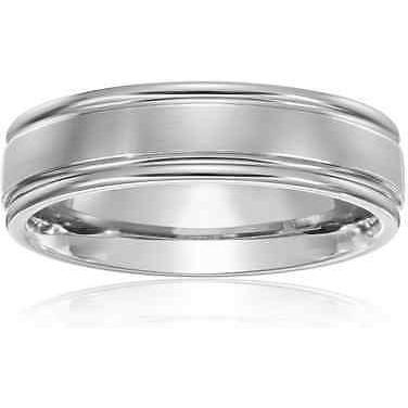 Men's Classic titanium Ring With Satin Finish, 6mm Comfort Fit Wedding Band - PCH Rings
