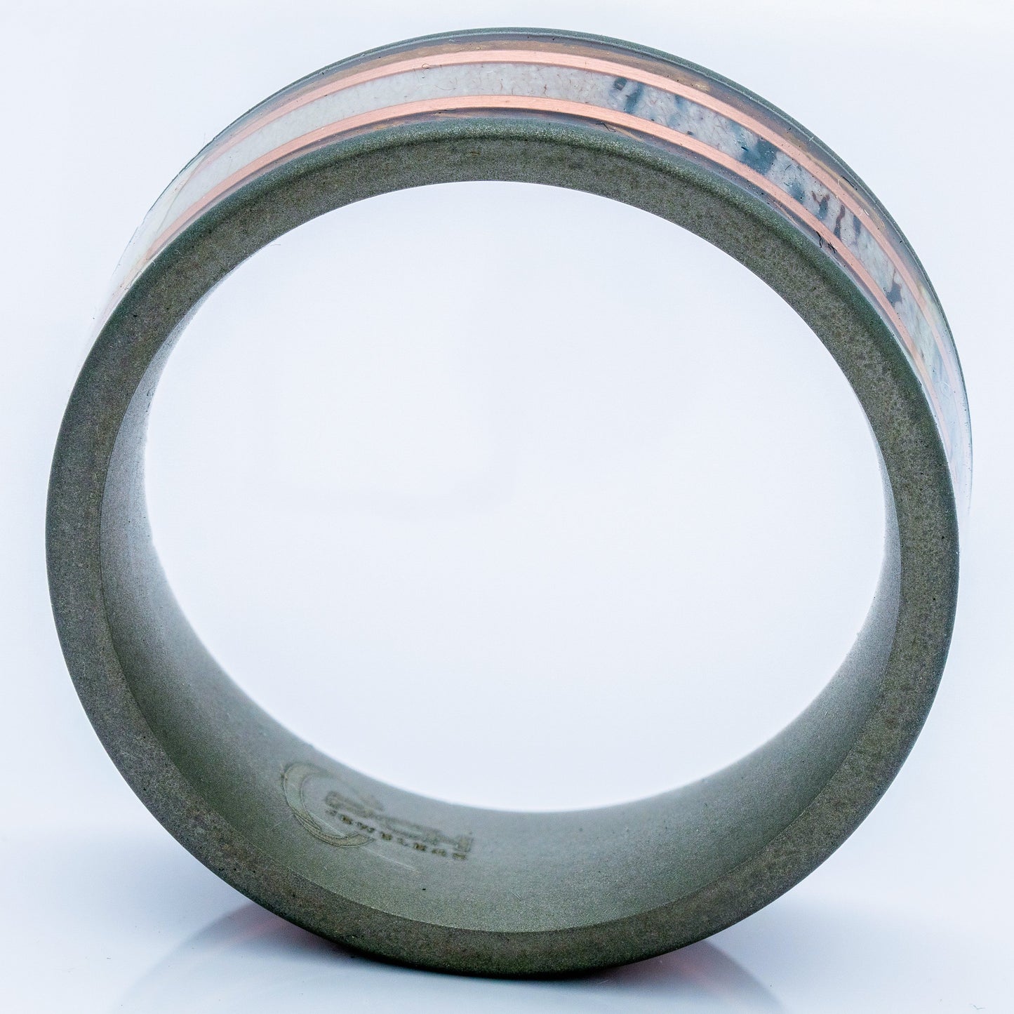 Men's Titanium Deer Antler Ring With Copper and Koa Wood Inlay, 9mm Comfort Fit Wedding Band - PCH Rings