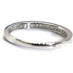 Sterling Silver Wedding Band With Cubic Zirconia, 925 Wedding Ring, Stacking Band - PCH Rings