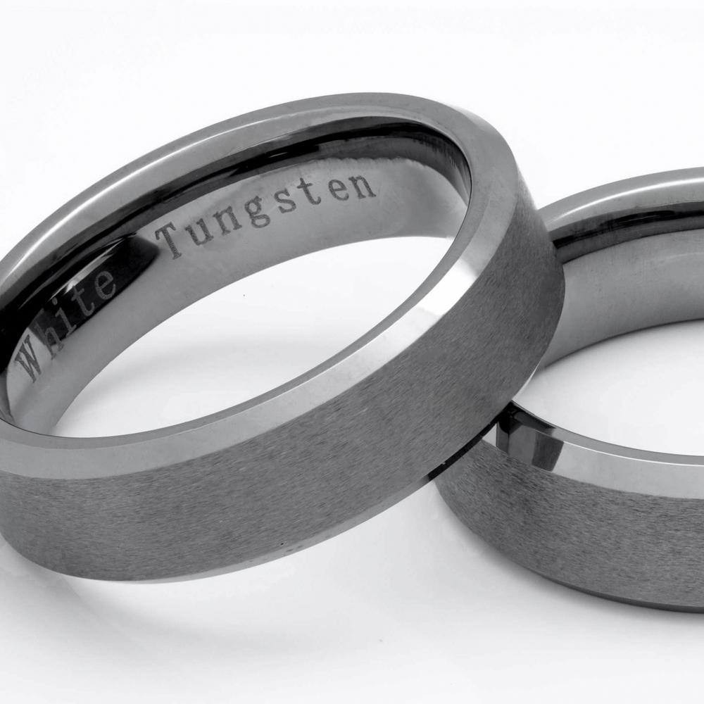 Men's Tungsten Ring, Brushed Finish, 7mm Comfort Fit Wedding Band - PCH Rings