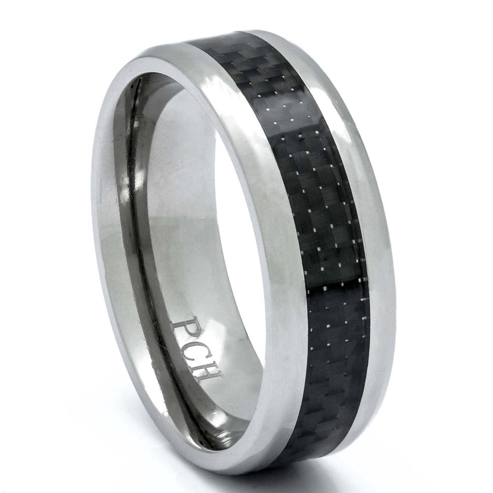 Men's titanium carbon fiber clearance wedding bands