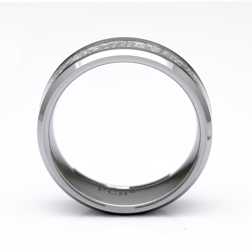 Men's Meteorite Tungsten Ring, 8mm Comfort Fit Wedding Band - PCH Rings
