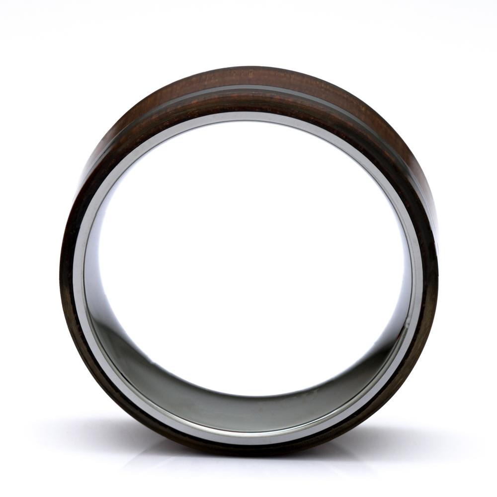 Hawaiian Koa Wood Ring, Tungsten Carbide 8mm Comfort Fit Wedding Band - PCH Rings