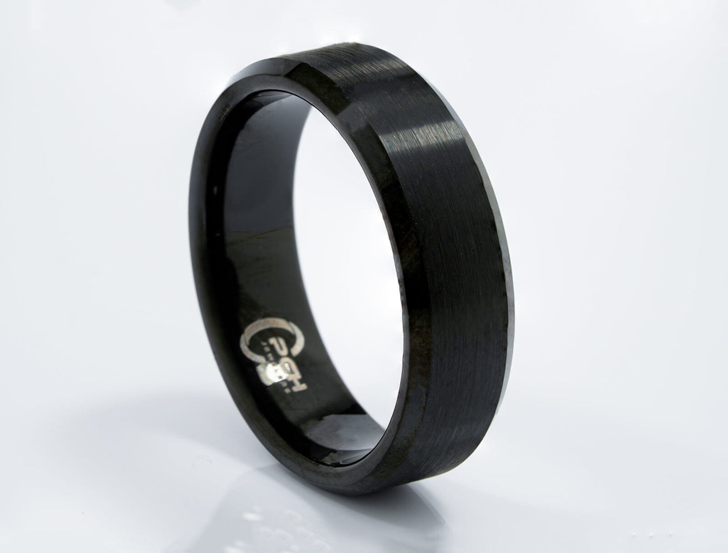 Men's Black Tungsten Ring with Brushed Finish, 7mm Comfort Fit Wedding Band - PCH Jewelers INC.
