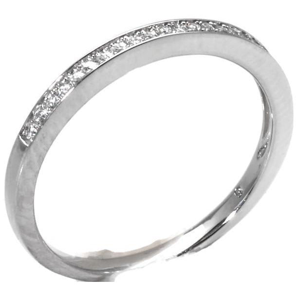 Sterling Silver Wedding Band With Cubic Zirconia, 925 Wedding Ring, Stacking Band - PCH Rings