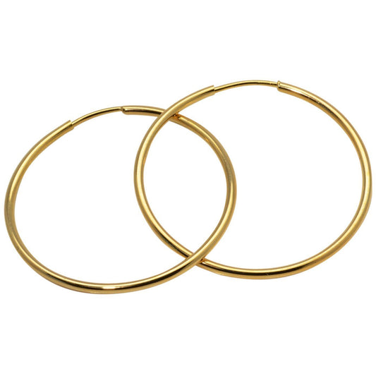 Fashion Gold Hoop Earrings 18K Yellow Gold Overlay, 2.5" Diameter - PCH Rings