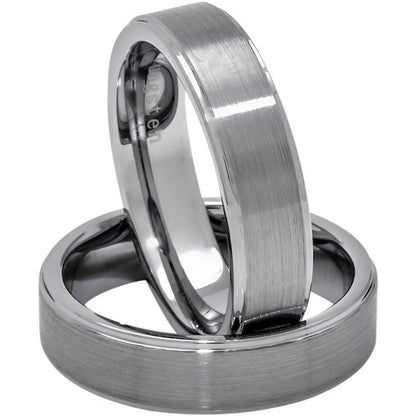 Classic Men's Tungsten Ring, Brushed Finish, 8mm Comfort Fit Wedding Band - PCH Rings