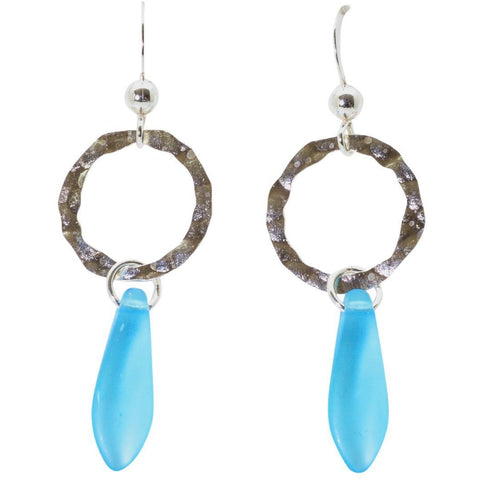 Sterling Silver Sea Glass Earrings, 925 Fine Jewelry - PCH Rings