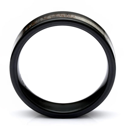 Deer Antler Ring In Black Ceramic, 6mm Comfort Fit Wedding Band - PCH Rings