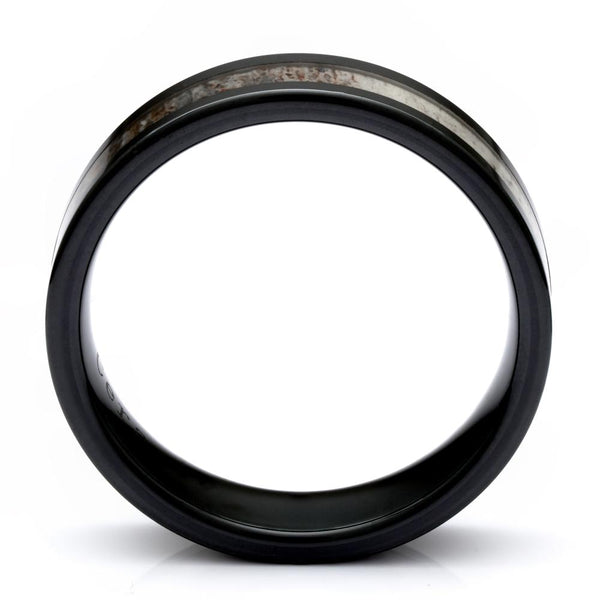 Deer Antler Ring In Black Ceramic, 6mm Comfort Fit Wedding Band - PCH Rings