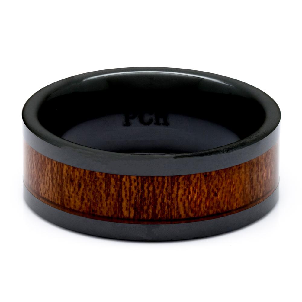 Ceramic koa wood on sale ring