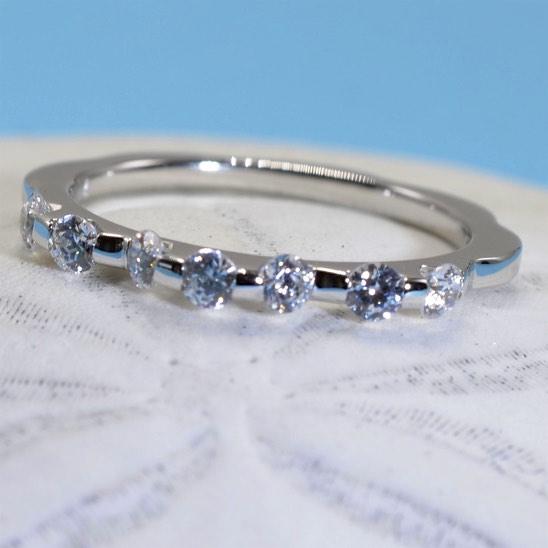Sterling Silver Stackable Band With Cubic Zirconia, 925 Wedding Band - PCH Rings