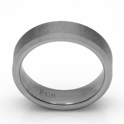 Men's Tungsten Ring, Brushed Finish, 7mm Comfort Fit Wedding Band - PCH Rings