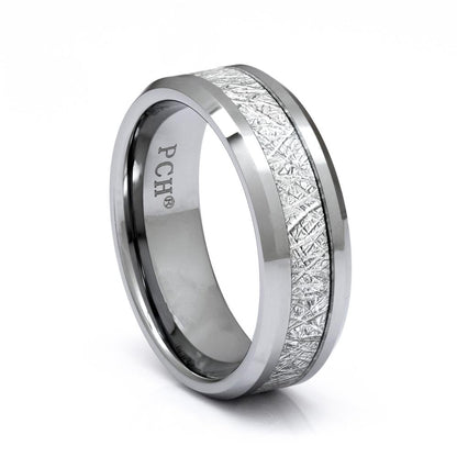 Men's Meteorite Tungsten Ring, 8mm Comfort Fit Wedding Band – PCH ...