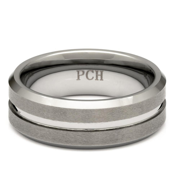 Men's Classic Tungsten Ring With Brushed Finish, 8mm Comfort Fit Wedding Band - PCH Rings